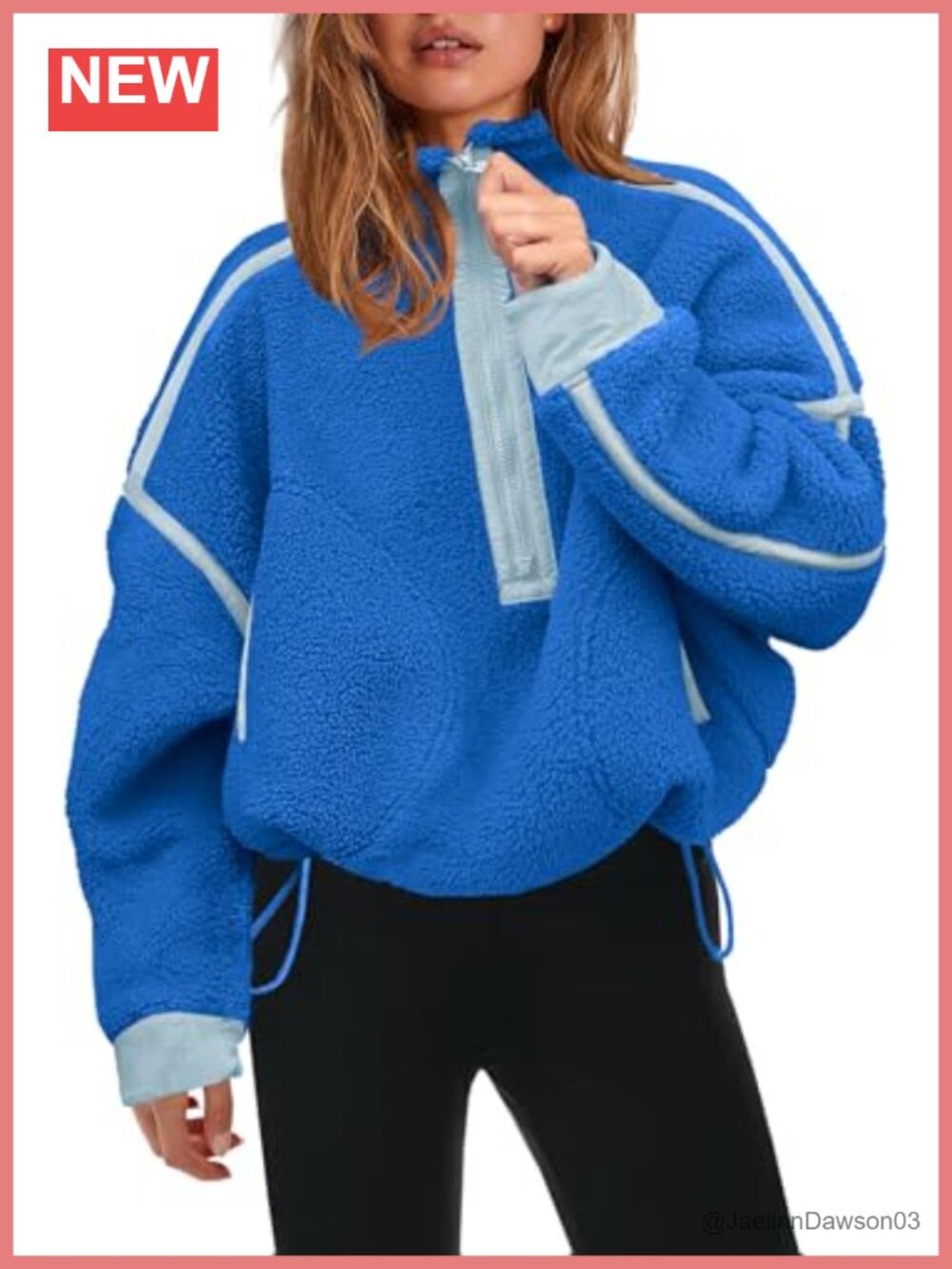 Womens Half Zip Fleece Pullover Sherpa Jacket Zip Pockets